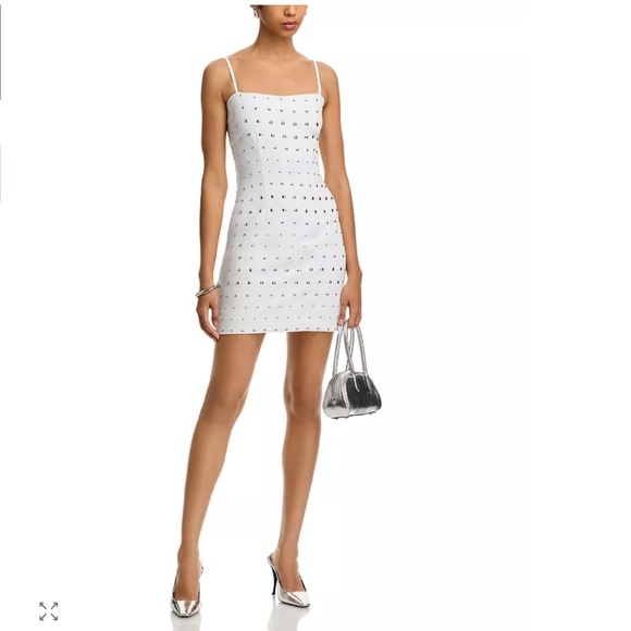 AQUA Studded Mini Dress – White – Size M – NWT - Picture 1 of 4